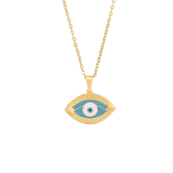 Drop Oil Eye Necklace Palm Pendant Jewelry Stainless Steel Personalized