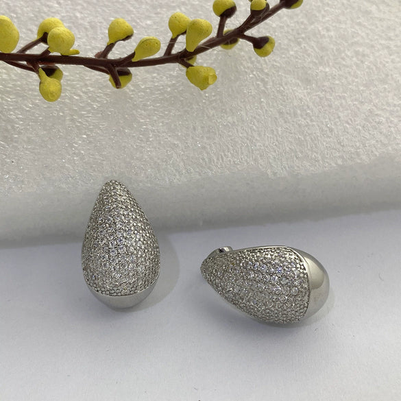 Drop Shape Copper Inlaid Zircon Women's Light Luxury Highend Elegant Earrings Jewelry