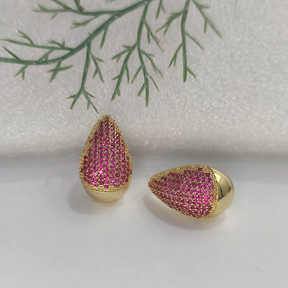 Drop Shape Copper Inlaid Zircon Women's Light Luxury Highend Elegant Earrings Jewelry