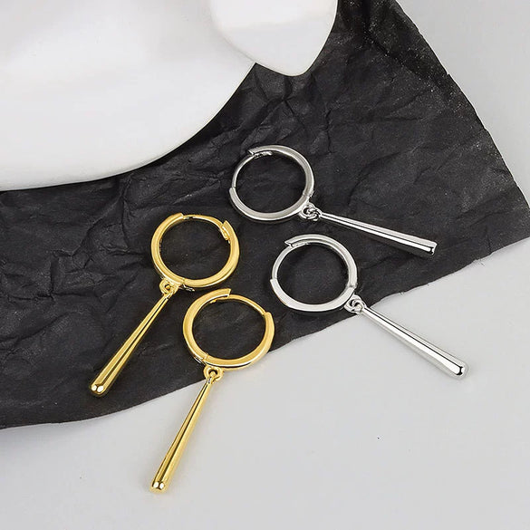 Drop Shape Light Luxury Style Geometric Copper S925 Sterling Silver Earrings