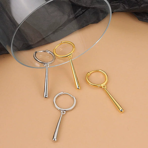 Drop Shape Light Luxury Style Geometric Copper S925 Sterling Silver Earrings