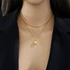 Drop Shaped Rectangular Single Diamond Eight Awn Star Titanium Steel Necklace With Electroplating Treatment For Women All Match Non Fading Clavicle Chain Accessories