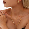Drop Tassel Rhinestone Clavicle Necklace 316L Stainless Steel Zircon Light Luxury Geometric Electroplated Jewelry
