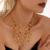 Drop Tassel Rhinestone Clavicle Necklace 316L Stainless Steel Zircon Light Luxury Geometric Electroplated Jewelry