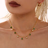 Drop Tassel Rhinestone Clavicle Necklace 316L Stainless Steel Zircon Light Luxury Geometric Electroplated Jewelry