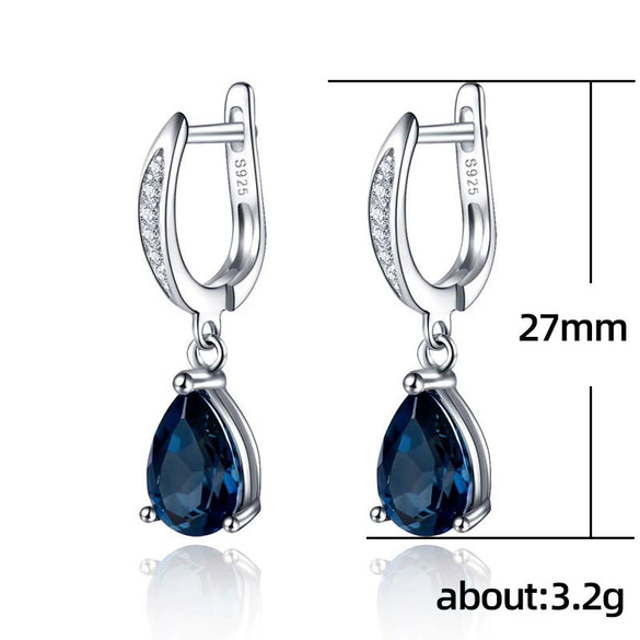 Dropshaped Zircon Earrings Copper Geometric Diamond Jewelry For Women
