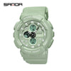 Dual Movement Electronic Resin Outdoor Leisure Sports Waterproof Round Dial Youth Watch