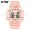 Dual Movement Electronic Resin Outdoor Leisure Sports Waterproof Round Dial Youth Watch