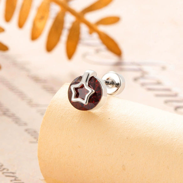 Ear Bone Nail Metal Geometric Hollow Star Inlaid With Zircon Fashion Style