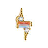 Ear Bone Stud And Chain Earrings Copper Inlaid White Blue Zircon Stainless Steel