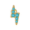 Ear Bone Stud And Chain Earrings Copper Inlaid White Blue Zircon Stainless Steel