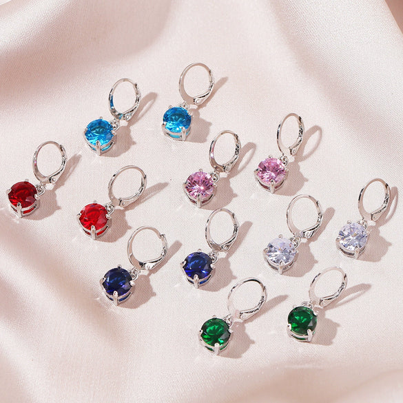 Ear Buckle Artificial Crystal Geometric Electroplating Simple Light Luxury Highend