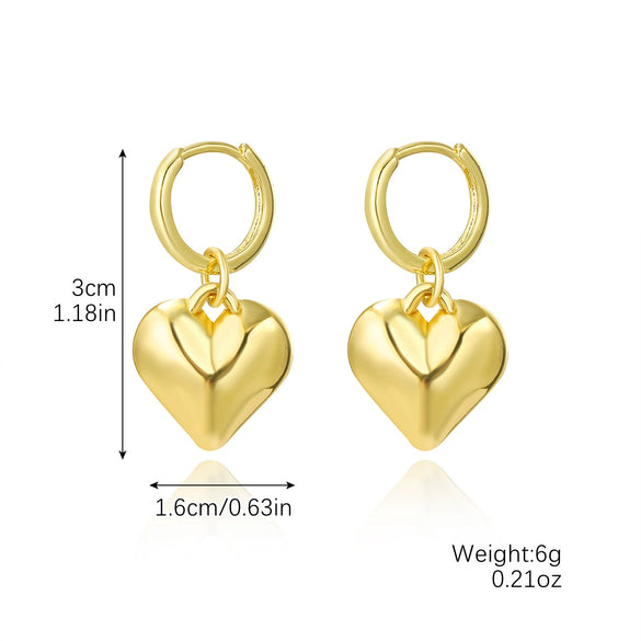 Ear Buckle Set Copper Inlaid Zircon Light Luxury Geometric Style Women's