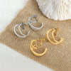 Ear Clip Earrings Titanium Steel Geometric Irregular Symmetrical Cshaped 18K Gold Plated Simple Exaggerated Design