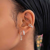 Ear Clip Earrings Zirconia Geometric Light Luxury Style