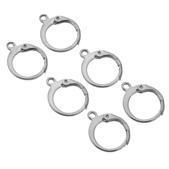 Ear Clips Stainless Steel Electroplated Round Geometric Glossy Earring Accessories
