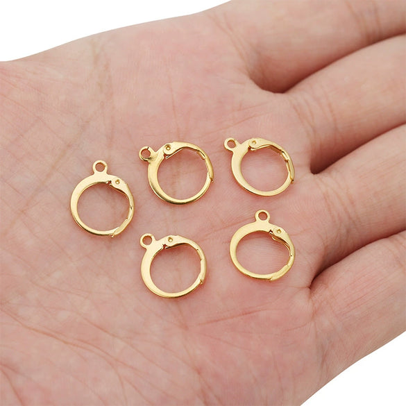 Ear Clips Stainless Steel Electroplated Round Geometric Glossy Earring Accessories
