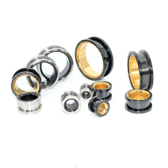 Ear Expander Stainless Steel Minimalist Geometric Electroplated Pulley Auricle External Teeth Two Color Two Sided