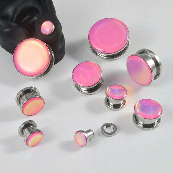 Ear Expansion Jewelry Stainless Steel Geometric Dripping Oil Natural Style Round