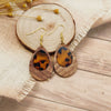 Ear Jewelry Resin Wood Multicolor Gold Foil Geometric Electroplating Earrings