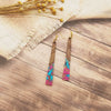 Ear Jewelry Resin Wood Multicolor Gold Foil Geometric Electroplating Earrings