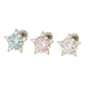 Ear Nail Titanium Steel Fivepointed Star Zircon For Young Girls