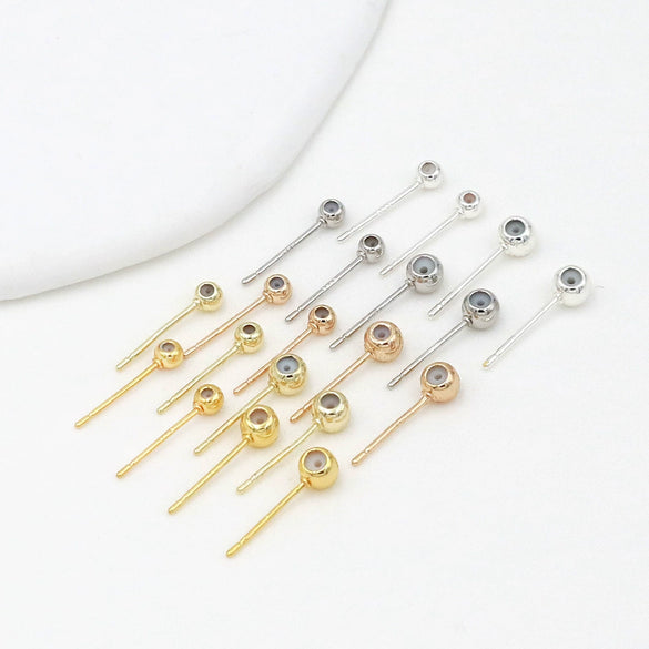 Ear Needle Earrings Copper 925 Silver 14K Gold Plated Natural Style Diy Accessories