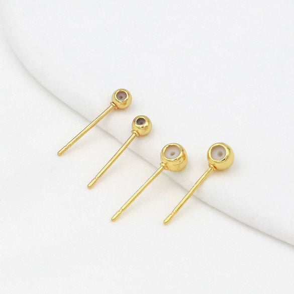 Ear Needle Earrings Copper 925 Silver 14K Gold Plated Natural Style Diy Accessories