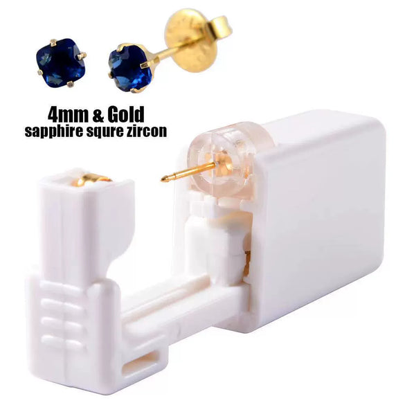 Ear Piercing Tool Ear Stud Gun 316L Stainless Steel Geometric Electroplated