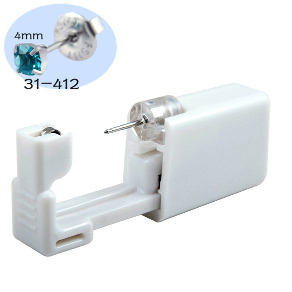 Ear Piercing Tool Ear Stud Gun 316L Stainless Steel Geometric Electroplated