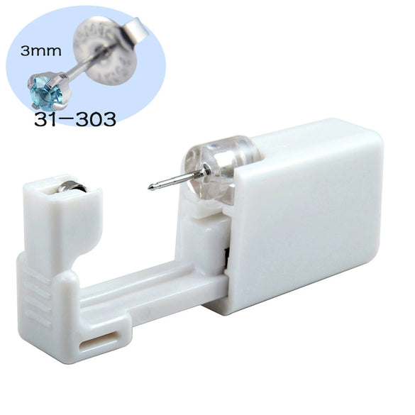 Ear Piercing Tool Ear Stud Gun 316L Stainless Steel Geometric Electroplated