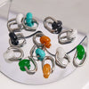 Ear Ring Agate Jade Ushape Stainless Steel Polishing Simple Antique Unisex