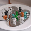 Ear Ring Agate Jade Ushape Stainless Steel Polishing Simple Antique Unisex