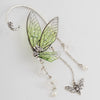 Earring Alloy Resin Imitation Pearl Acrylic Butterfly Contour Electroplated
