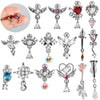 Earring Bat Wing Zircon Copper Inlaid Heart Shaped Stainless Steel Geometric Pattern