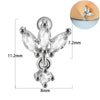 Earring Bat Wing Zircon Copper Inlaid Heart Shaped Stainless Steel Geometric Pattern