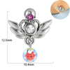 Earring Bat Wing Zircon Copper Inlaid Heart Shaped Stainless Steel Geometric Pattern
