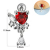 Earring Bat Wing Zircon Copper Inlaid Heart Shaped Stainless Steel Geometric Pattern