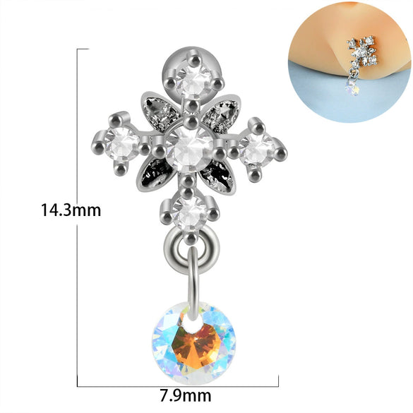 Earring Bat Wing Zircon Copper Inlaid Heart Shaped Stainless Steel Geometric Pattern