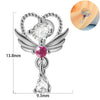 Earring Bat Wing Zircon Copper Inlaid Heart Shaped Stainless Steel Geometric Pattern