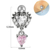 Earring Bat Wing Zircon Copper Inlaid Heart Shaped Stainless Steel Geometric Pattern