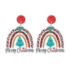 Earrings Acrylic Geometric Christmas Hat Rainbow Christmas Tree Stylish Design For Women