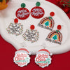 Earrings Acrylic Geometric Christmas Hat Rainbow Christmas Tree Stylish Design For Women