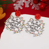 Earrings Acrylic Geometric Christmas Hat Rainbow Christmas Tree Stylish Design For Women