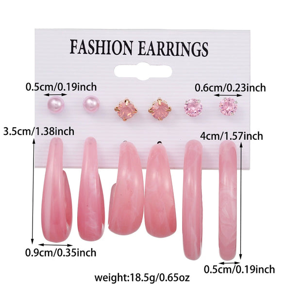 Earrings Acrylic Geometric Heart Shape Handmade For Women