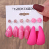 Earrings Acrylic Geometric Heart Shape Handmade For Women