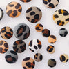 Earrings Alloy And Cloth Leopard Print Round Diy Jewelry Accessories