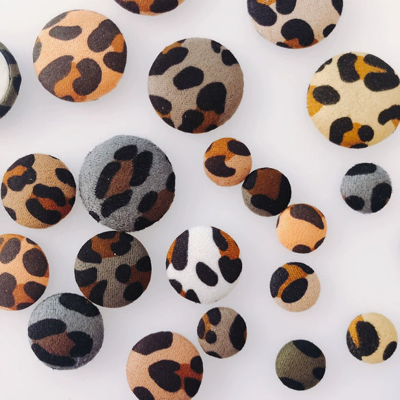 Earrings Alloy And Cloth Leopard Print Round Diy Jewelry Accessories