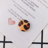 Earrings Alloy And Cloth Leopard Print Round Diy Jewelry Accessories