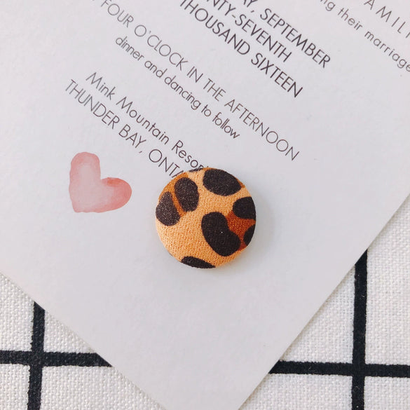 Earrings Alloy And Cloth Leopard Print Round Diy Jewelry Accessories